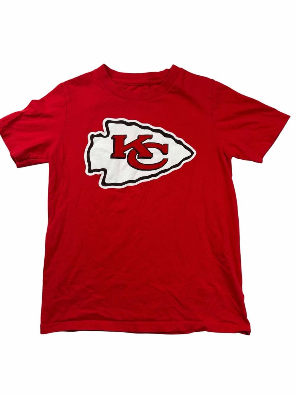 Kansas City Chiefs NFL Youth Small Red Arrowhead Logo Football T Shirt 2023
